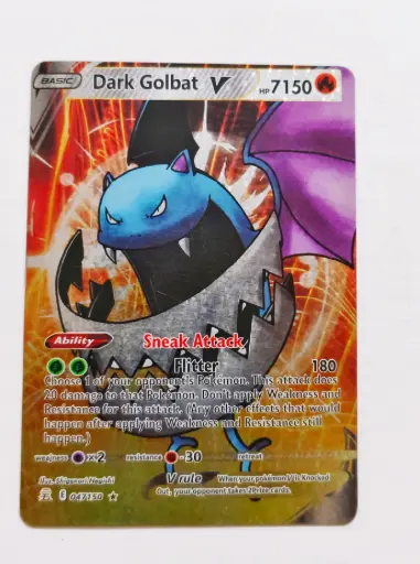 Dark Golbat pokemon playing card for kids